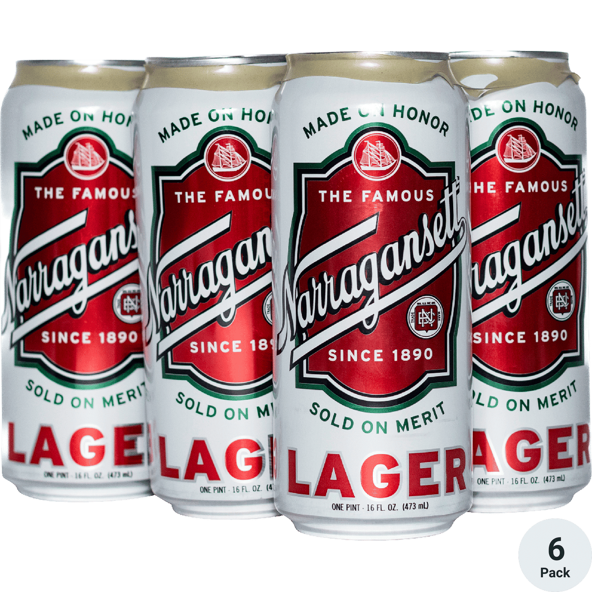 NARRAGANSETT LAGER 16OZ 6 PK
